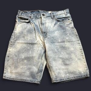 Vintage Levi's orange tab 550 bleach stained punk grunge denim shorts fits 33